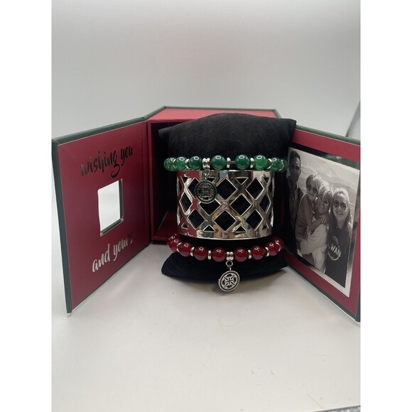 Rustic Cuff Christmas Holiday Edition 3 Piece Bracelet Set New - Picture 1 of 7